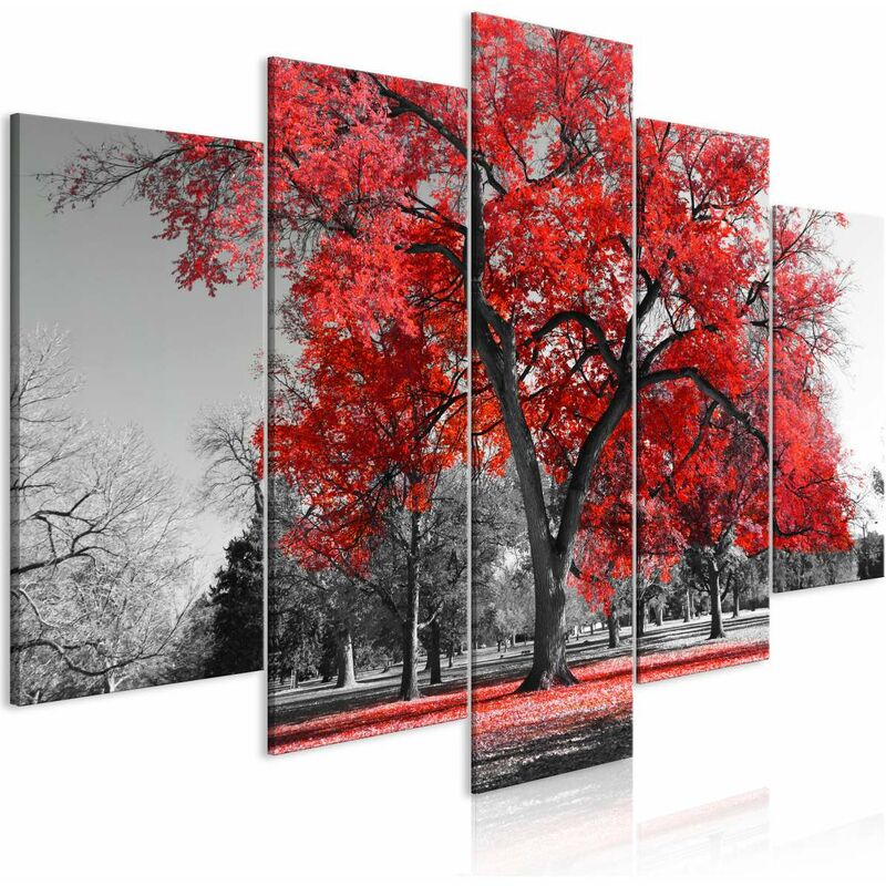 

Cuadro - Autumn in the Park (5 Parts) Wide Red Medidas 200X100