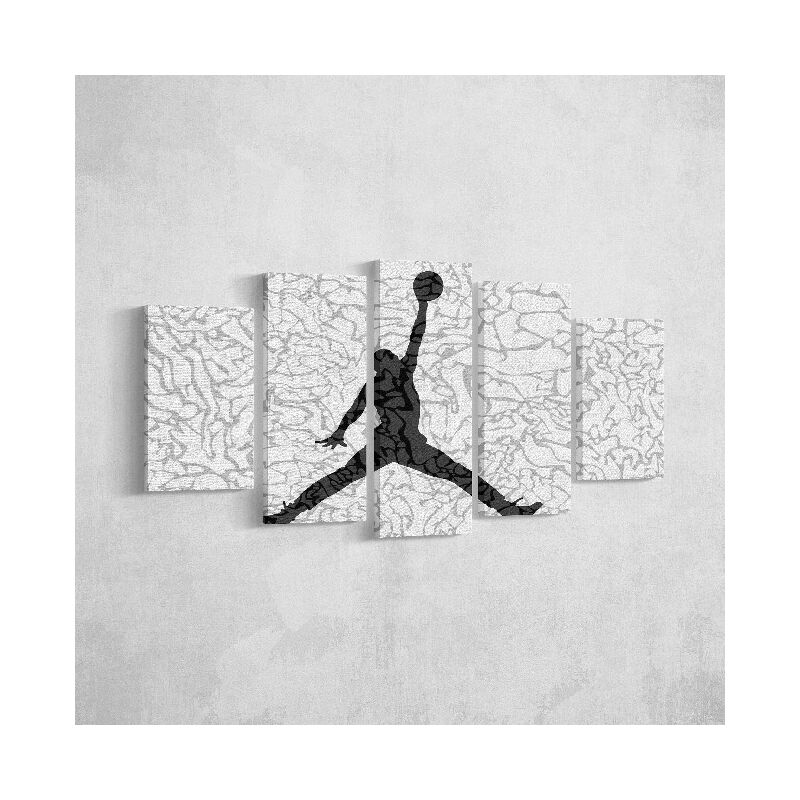 

Homemania - Cuadro Baloncesto - 5 Piezas - Deporte - para la sala de estar, la habitacion - Multicolor en Poliester, madera, 100 x 3 x 60 cm