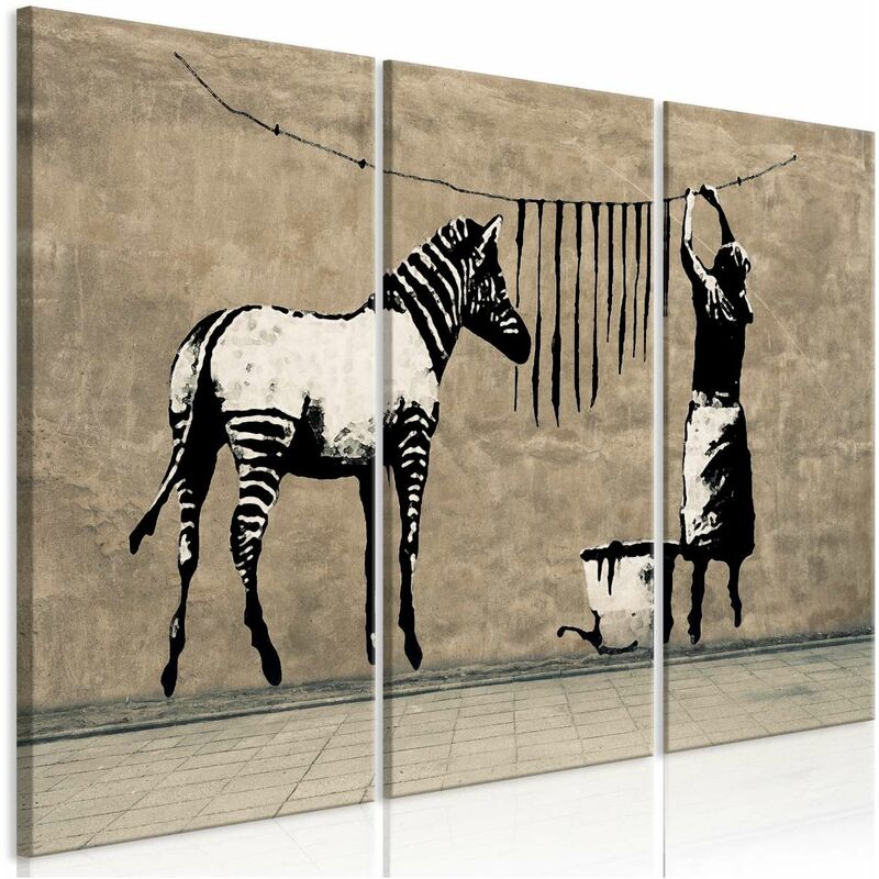 

Cuadro - Banksy: Washing Zebra on Concrete (3 Parts) Medidas 120X80