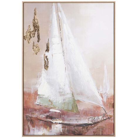 Cuadro Barco 50% Pintado A Mano 83X4X123 Cm