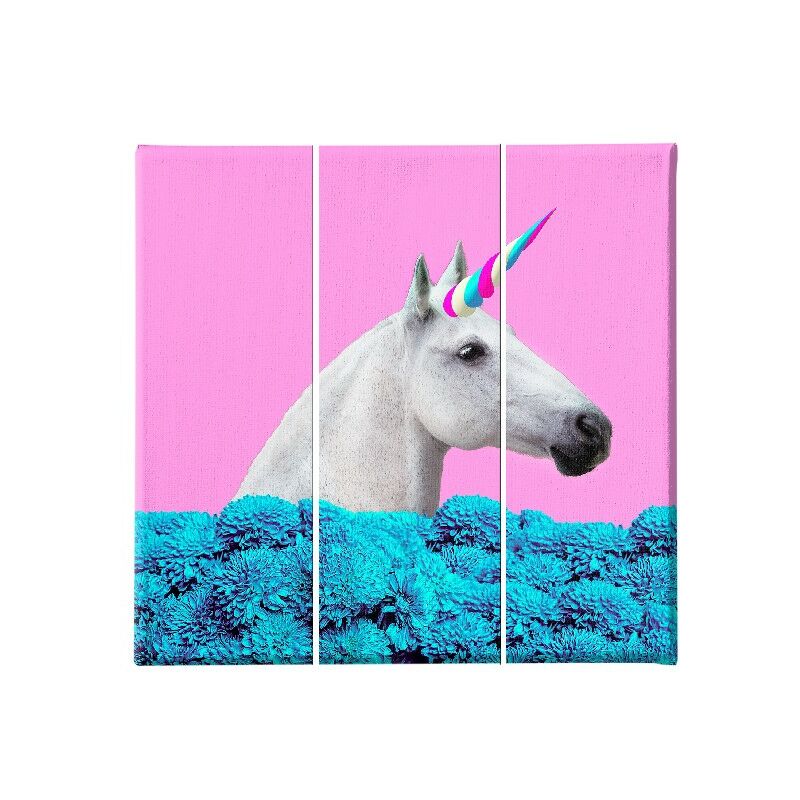 

Homemania - Cuadro Caballos - 3 Piezas - Animales - de la sala de estar, habitacion - Multicolor en Poliester, madera, 69 x 3 x 50 cm