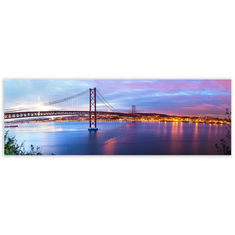 

Cuadro cabecero de puente fotoimpreso sobre lienzo naranja de 180x60 cm