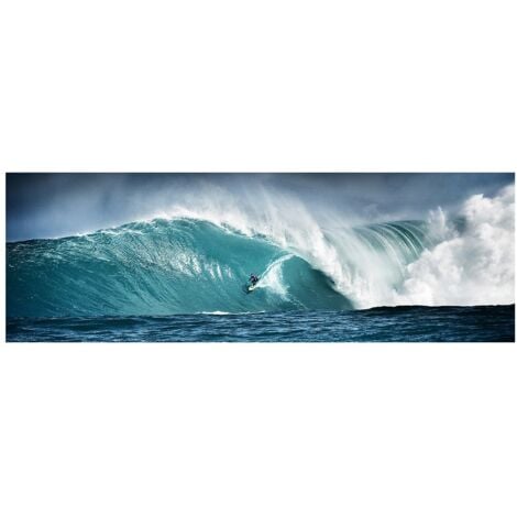 Cuadro cabecero Surf fotoimpreso de Lienzo Azul de 180x60 cm