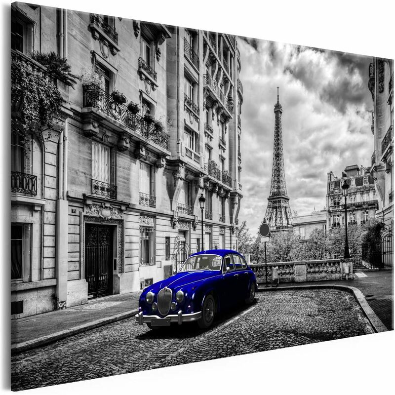 

Cuadro - Car in Paris (1 Part) Blue Wide Medidas 120X80