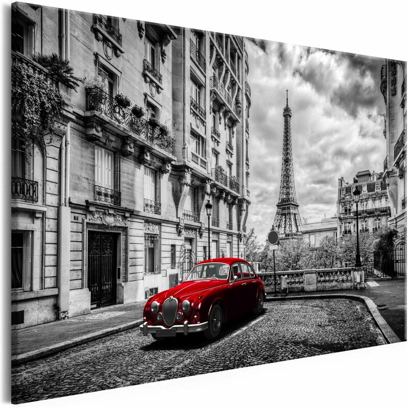 

Cuadro - Car in Paris (1 Part) Red Wide Medidas 120X80