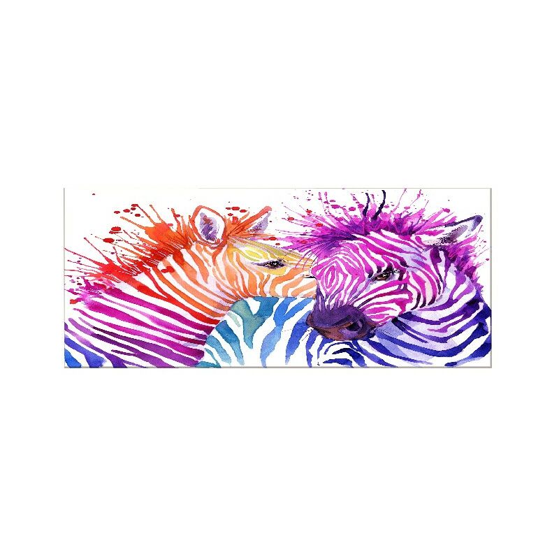

Cuadro Cebra - Animales - para la sala de estar, la habitacion - Multicolor en Poliester, madera, 70 x 3 x 100 cm