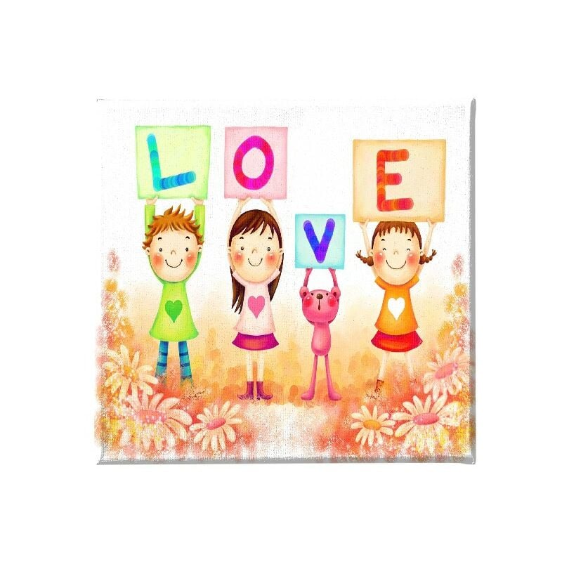 

Homemania - Cuadro Cita - Amor - para la sala de estar, la habitacion - Multicolor en Poliester, madera, 60 x 3 x 60 cm