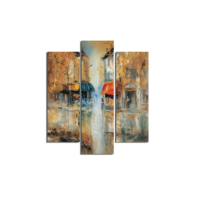 

Cuadro Ciudad - 3 piezas - Arte y Graffiti - de la sala de estar, habitacion - Multicolor en MDF, 57 x 0,3 x 60 cm