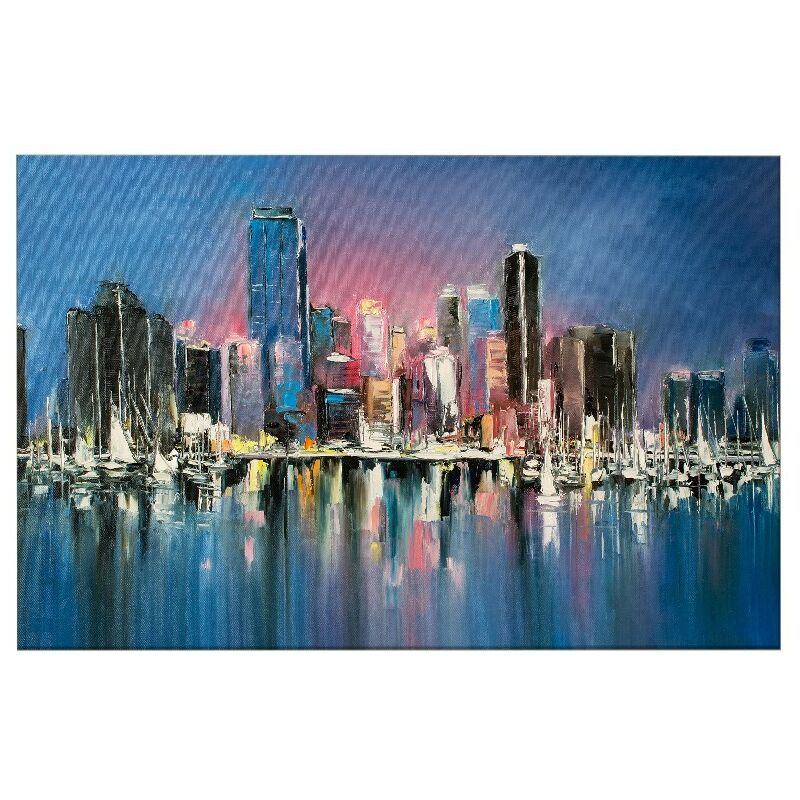 

Homemania - Cuadro Ciudad - Ciudades y paisajes - para la sala de estar, la habitacion - Multicolor en Poliester, madera, 100 x 3 x 50 cm