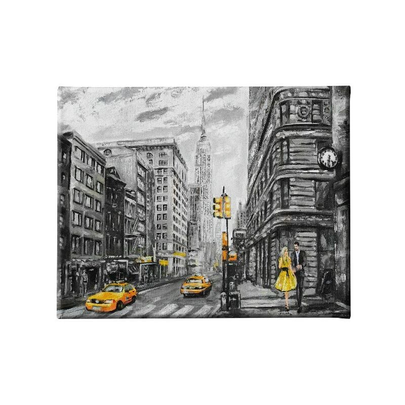 

Homemania - Cuadro Ciudad - Ciudades y paisajes - para la sala de estar, la habitacion - Multicolor en Poliester, madera, 45 x 3 x 70 cm