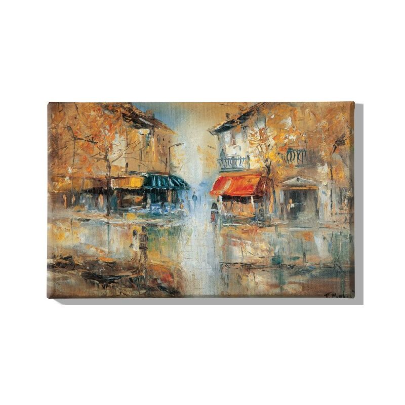 

Homemania - Cuadro Ciudad - Ciudades y paisajes - para la sala de estar, la habitacion - Multicolor en Poliester, madera, 45 x 3 x 70 cm