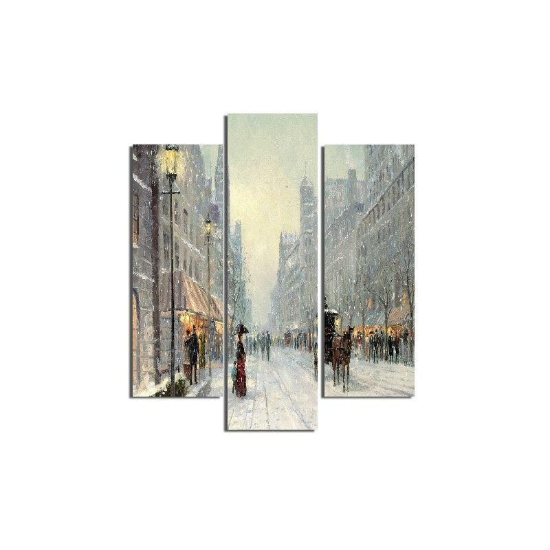 

Homemania - Cuadro Ciudad de Invierno - 3 piezas - Ciudades y paisajes - por sala de estar, habitacion - Multicolor en MDF, 57 x 0,3 x 60 cm