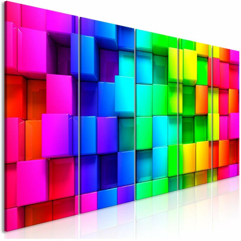 

Cuadro - Colourful Cubes (5 Parts) Narrow Medidas 200X80