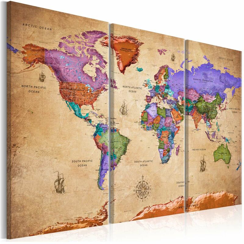 

Cuadro - Colourful Travels (3 Parts) Medidas 90X60