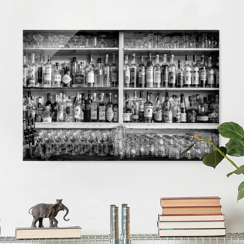 

Bilderwelten - Cuadro de cristal - Bar Black White - Formato Apaisado 2:3 Dimensión LxA: 40cm x 60cm