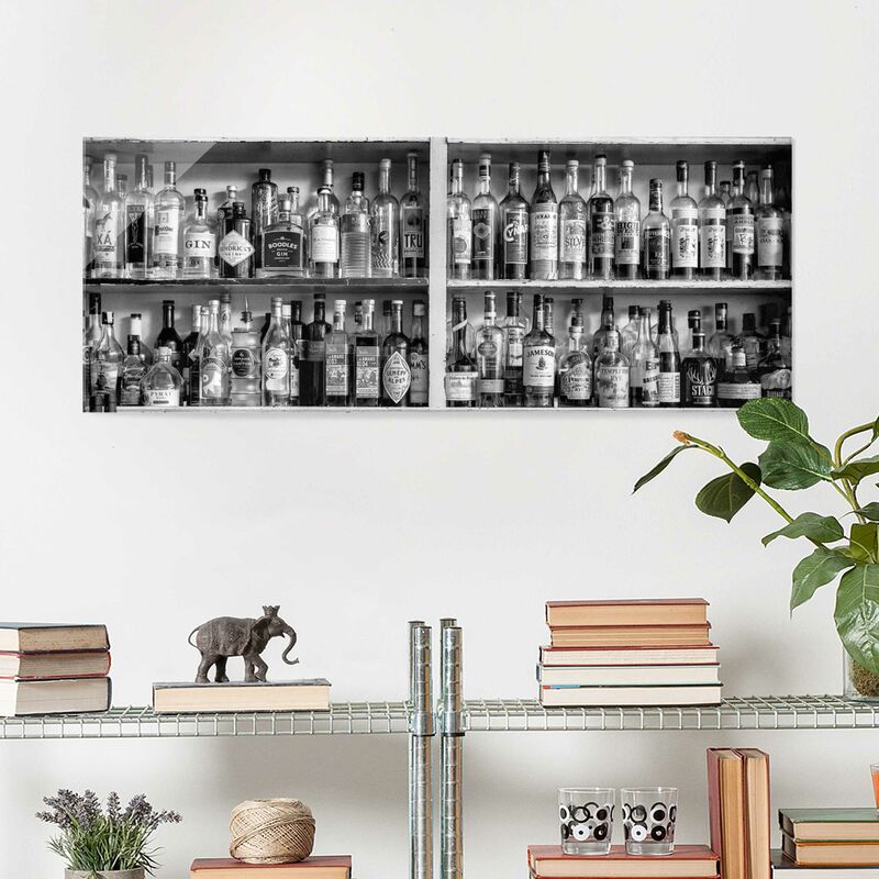 

Cuadro de cristal - Bar Black White - Panorama Apaisado Dimensión LxA: 30cm x 80cm