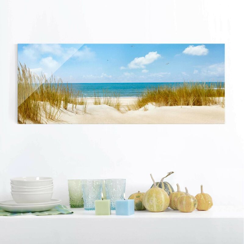 

Cuadro de cristal - beach on the North Sea - Panorama Apaisado Dimensión LxA: 20cm x 55cm