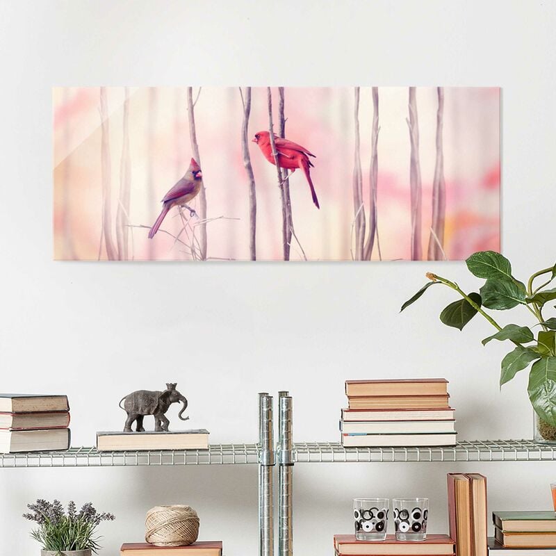 

Cuadro de cristal - Birds on branches - Panorama Apaisado Dimensión LxA: 30cm x 80cm