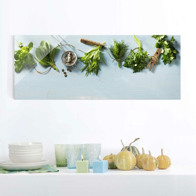 

Bilderwelten - Cuadro de cristal - Bundled Herbs - Panorama Apaisado Dimensión LxA: 50cm x 125cm