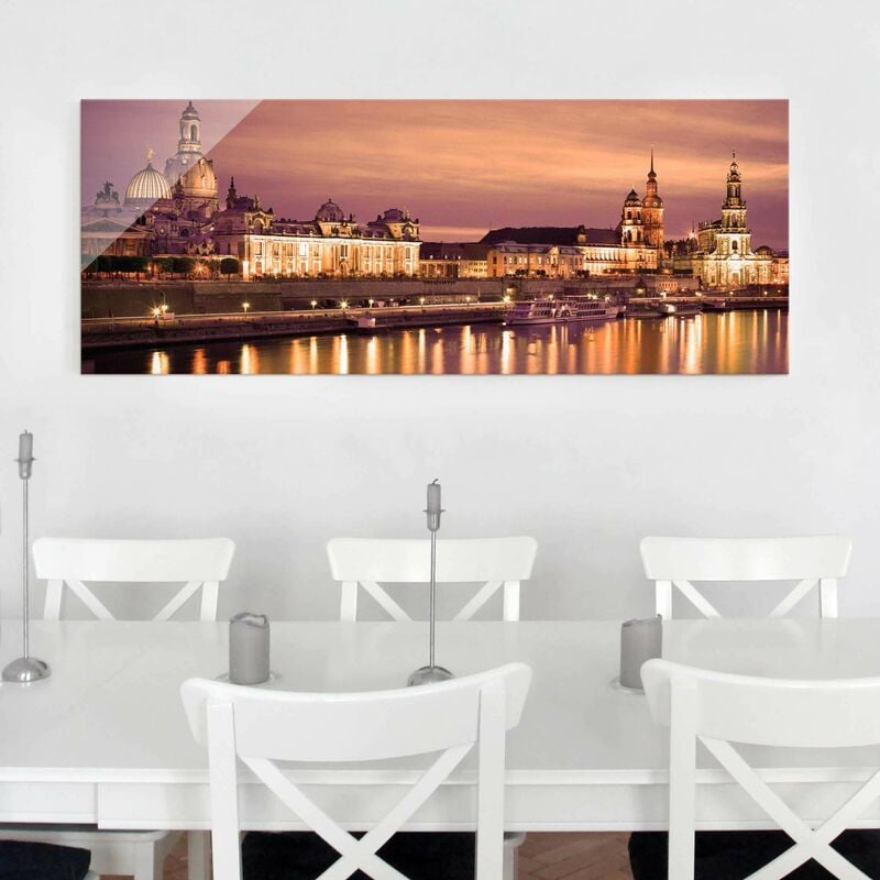 

Cuadro de cristal - Canaletto Dresden - Panorama Apaisado Dimensión LxA: 30cm x 80cm