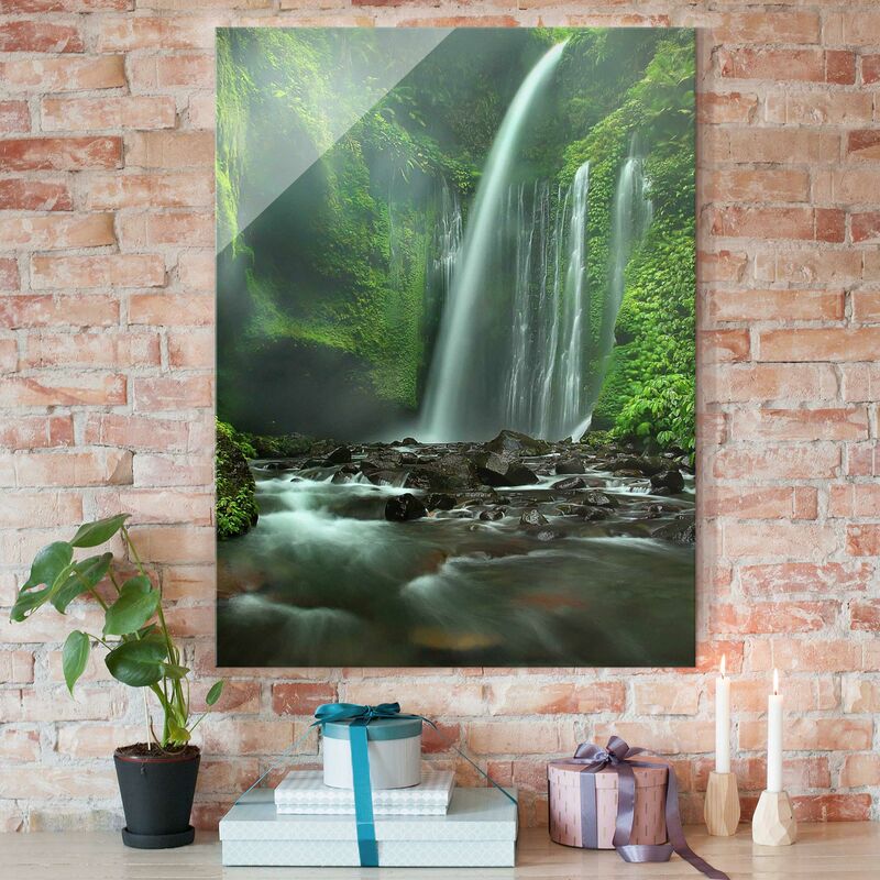 

Bilderwelten - Cuadro de cristal - Cascada Tropical - Formato Alto 4:3 Dimensión LxA: 100cm x 75cm