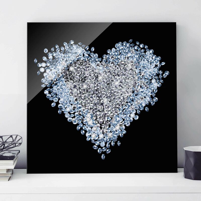 

Cuadro de cristal - Diamond Heart - Cuadrado 1:1 Dimensión LxA: 30cm x 30cm