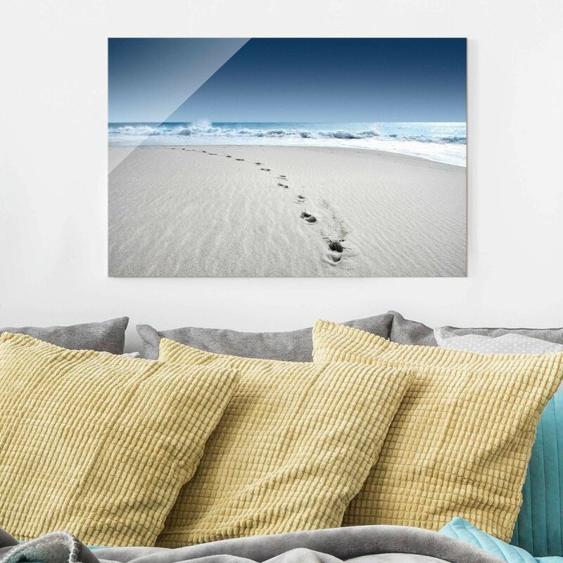 

Bilderwelten - Cuadro de cristal - Footprints in the sand - Apaisado 2:3 Dimensión LxA: 60cm x 90cm