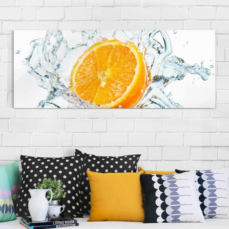 

Cuadro de cristal - Fresh orange - Panorama Apaisado Dimensión LxA: 50cm x 125cm
