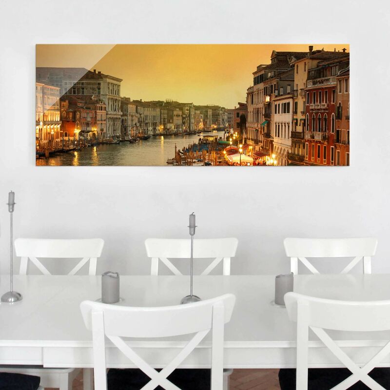 

Cuadro de cristal - Grand Canal of Venice - Panorama Apaisado Dimensión LxA: 30cm x 80cm