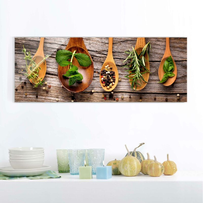 

Cuadro de cristal - Herbs And Spices - Panorama Apaisado Dimensión LxA: 20cm x 55cm