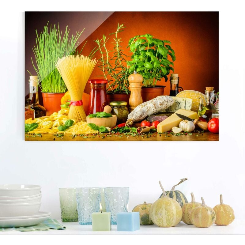 

Bilderwelten - Cuadro de cristal - Italian Kitchen - Formato Apaisado 2:3 Dimensión LxA: 80cm x 120cm