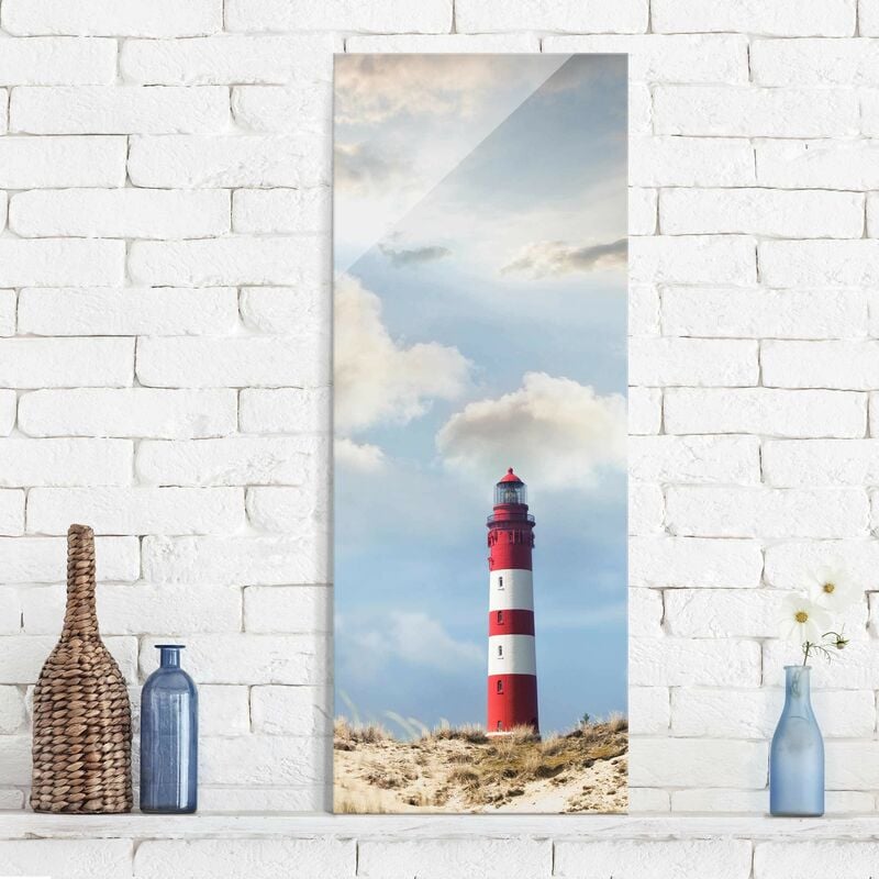 

Cuadro de cristal - Lighthouse in the dunes - Panorama Alto Dimensión LxA: 80cm x 30cm