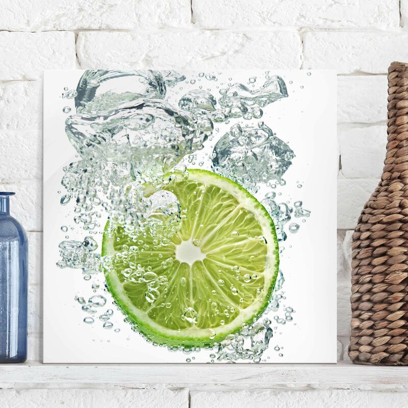 

Bilderwelten - Cuadro de cristal - Lime Bubbles - Cuadrado 1:1 Dimensión LxA: 30cm x 30cm