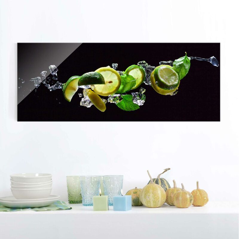 

Cuadro de cristal - Mojito ingredients - Panorama Apaisado Dimensión LxA: 40cm x 100cm