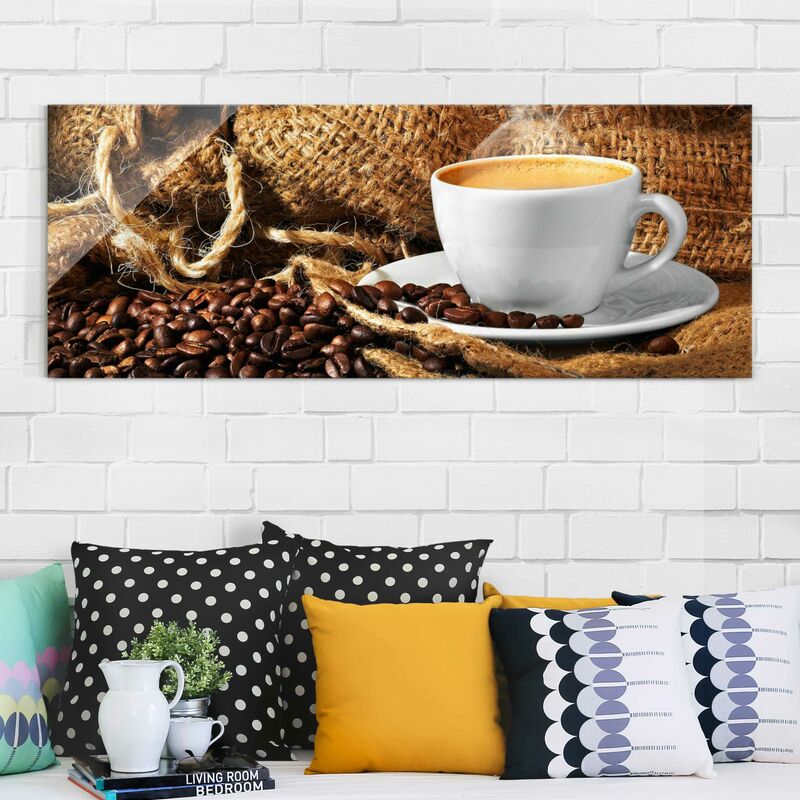 

Bilderwelten - Cuadro de cristal - Morning Coffee - Panorama Apaisado Dimensión LxA: 30cm x 80cm