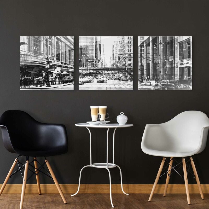 

Cuadro de cristal multipart - NYC Urban black-white - 3 parte Dimensión LxA: 3x 50cm x 50cm