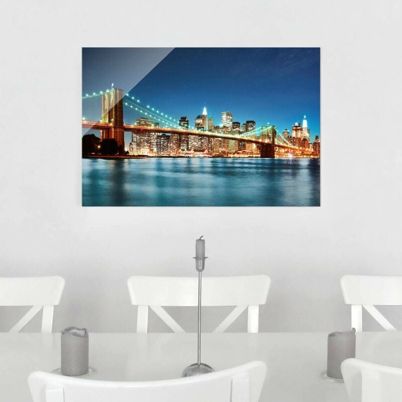 

Bilderwelten - Cuadro de cristal - Nighttime Manhattan Bridge - Apaisado 2:3 Dimensión LxA: 80cm x 120cm