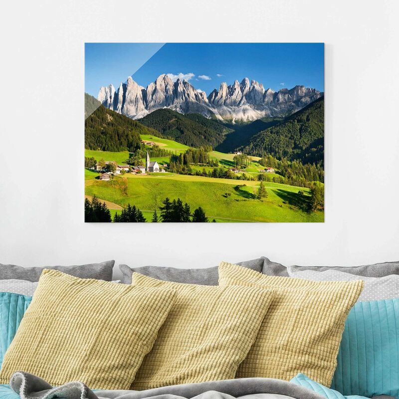 

Bilderwelten - Cuadro de cristal - Odle in Südtirol - Apaisado 3:4 Dimensión LxA: 60cm x 80cm