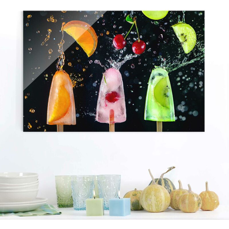 

Cuadro de cristal - Popsicle - Formato Apaisado 2:3 Dimensión LxA: 30cm x 45cm