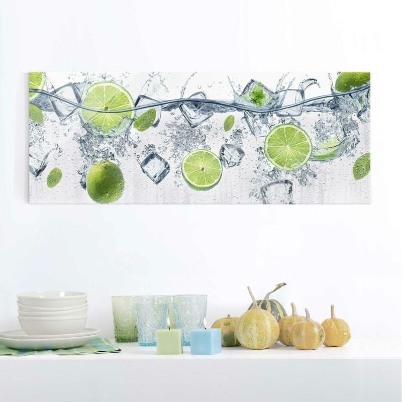 

Cuadro de cristal - Refreshing lime - Panorama Apaisado Dimensión LxA: 40cm x 100cm