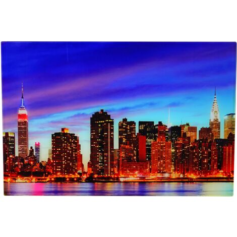 Cuadro de cristal sobre cartel de pared de cristal 40x60 cm motivo Nueva York 040004144