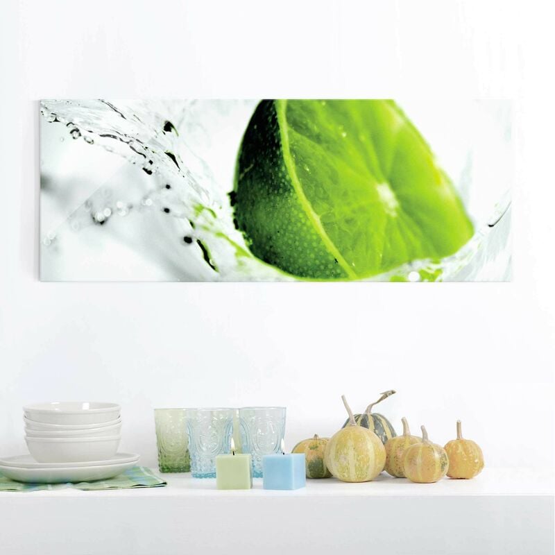 

Cuadro de cristal - Splash Lime - Panorama Apaisado Dimensión LxA: 20cm x 55cm