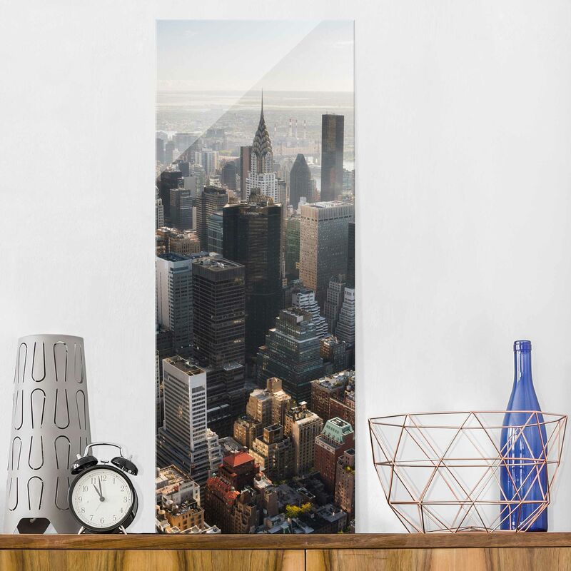 

Bilderwelten - Cuadro de cristal - The Empire State Building Upper Manhattan Ny - Panorama Alto Dimensión LxA: 100cm x 40cm