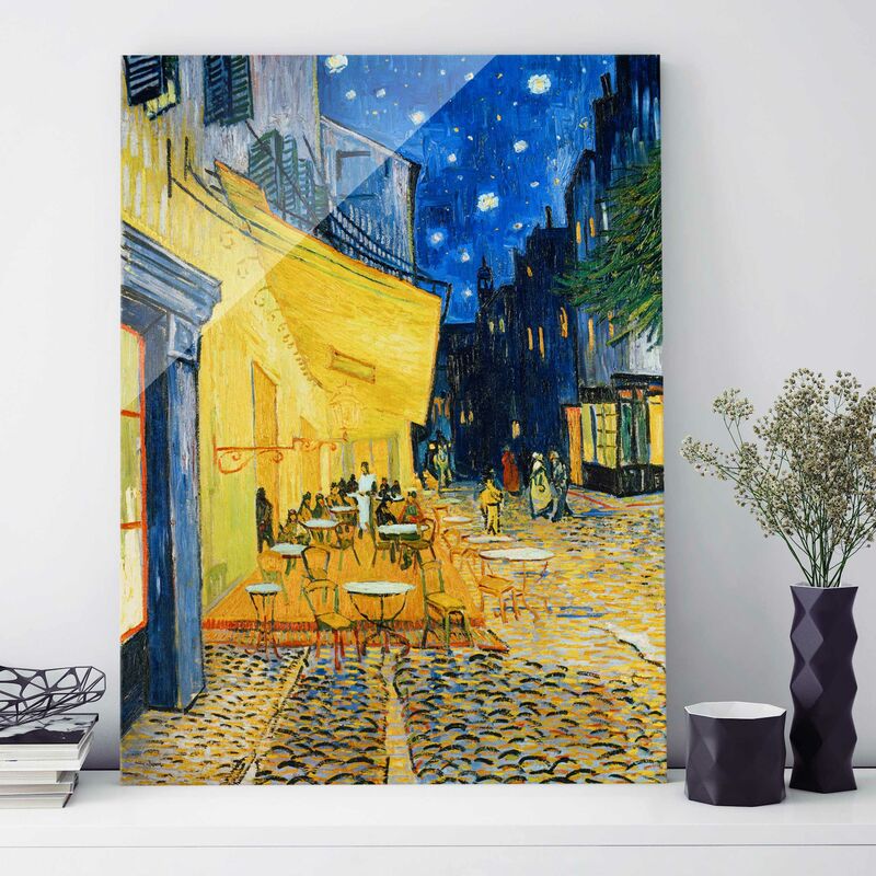 

Bilderwelten - Cuadro de cristal - Vincent van Gogh - Terraza de Café por la Noche - Posimpresionismo Alto 4:3 Dimensión LxA: 100cm x 75cm