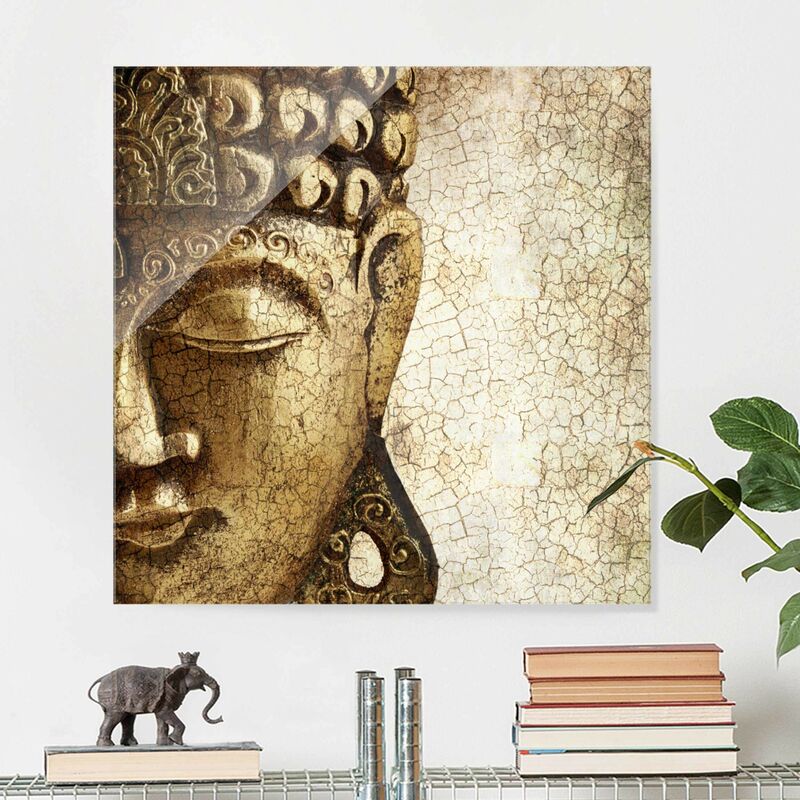 

Cuadro de cristal - Vintage Buddha - Cuadrado 1:1 Dimensión LxA: 30cm x 30cm