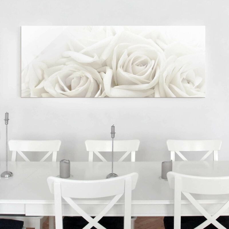 

Cuadro de cristal - Wedding Roses - Panorama Apaisado Dimensión LxA: 20cm x 55cm