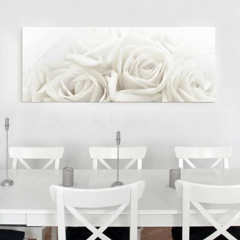 Cuadro de cristal - Wedding Roses - Panorama Apaisado Dimensión LxA: 50cm x 125cm