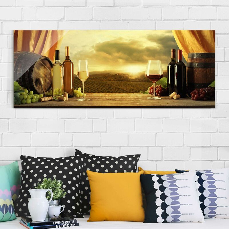 

Cuadro de cristal - Wine With A View - Panorama Apaisado Dimensión LxA: 40cm x 100cm