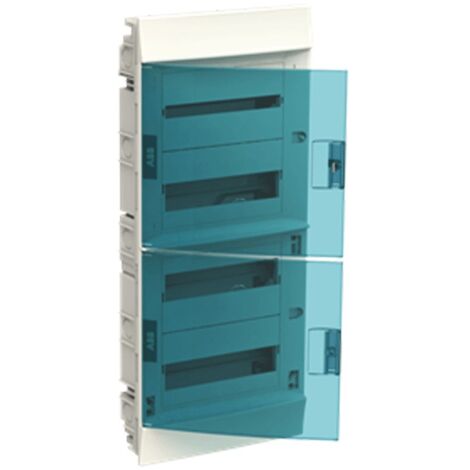 Cuadro de distribución ABB 48 módulos IP41 puerta azul petróleo blanco 4 filas 41A12X42