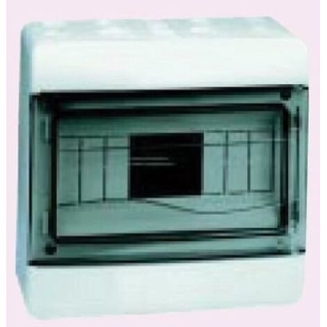 Cuadro de distribución de superficie 2x16+8x10mm2, 9 módulos, terminales PE+N con puerta IP55